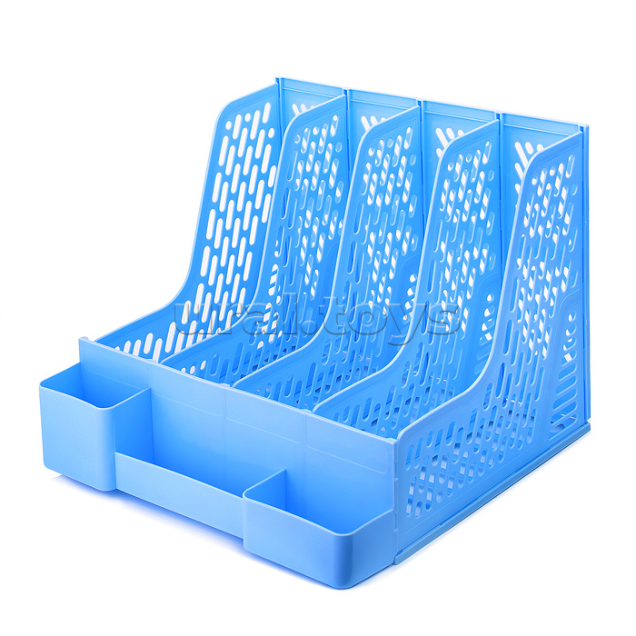 Бюро-органайзер настольный "Universal" многофункциональный, 32,5x30,4x26,3 см, пластиковый, цвет голубой, со стикерами kawaii