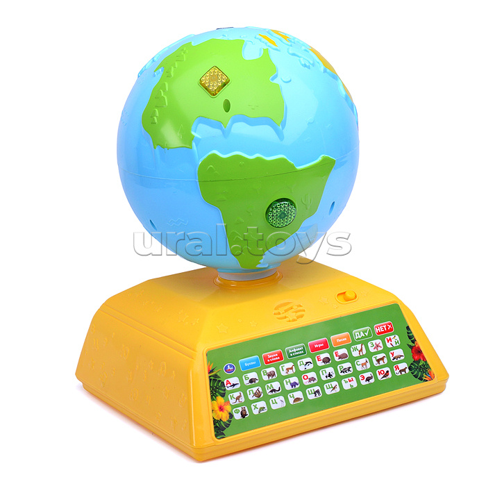 Говорящий глобус с планшетом "Азбука животных" (150 фактов, звуков, свет, на бат.) в коробке