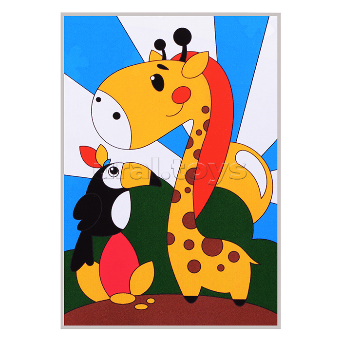 Картина по номерам для малышей Веселые картинки "Жирафик и тукан"