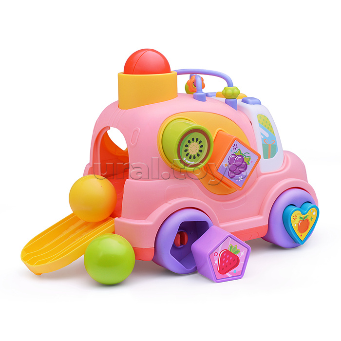 Развивающая игрушка "Машина-Сортер" в коробке (цвет розовый)