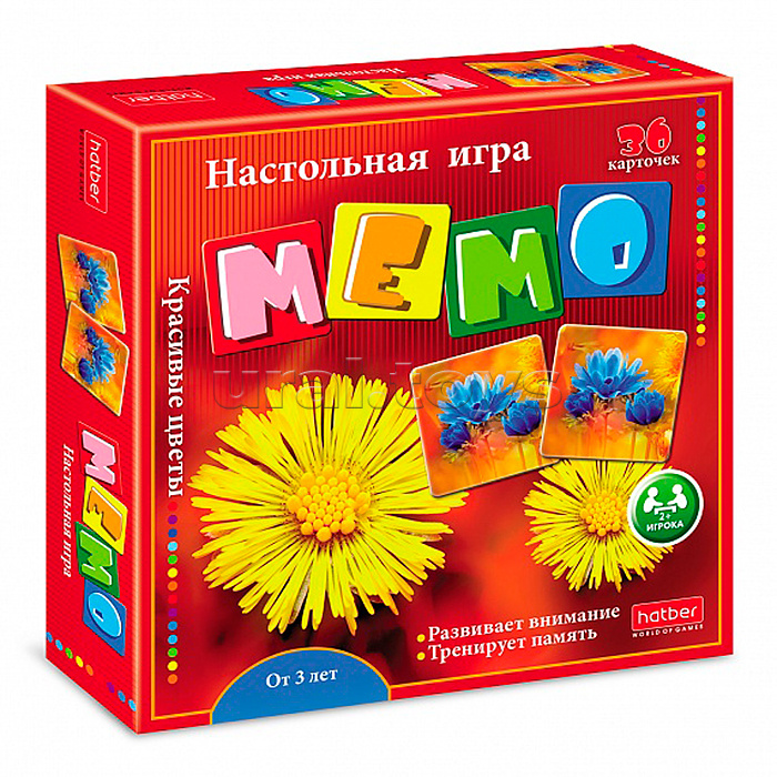 Настольная игра МЕМО "Красивые цветы" 36 карточек