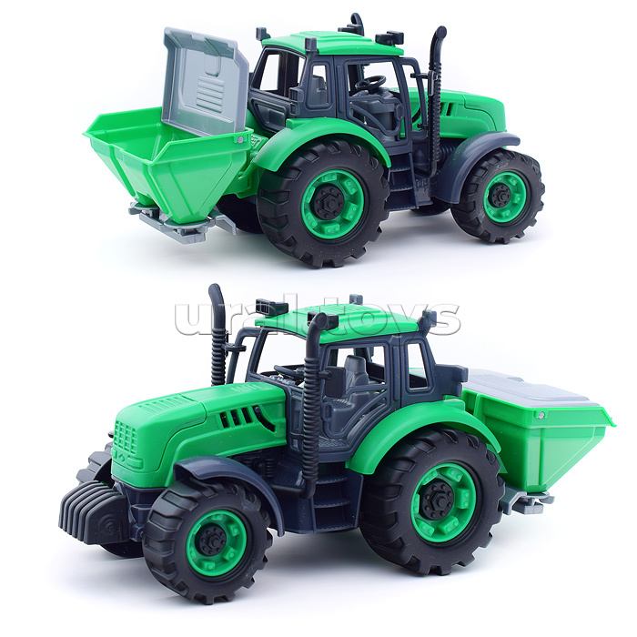 Трактор "Прогресс" сельскохозяйственный инерционный (зелёный) (в лотке)