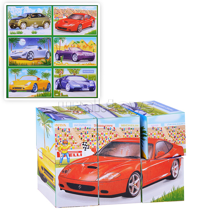 Кубики в картинках 21 Модели автомобилей ( из 6-ти штук)