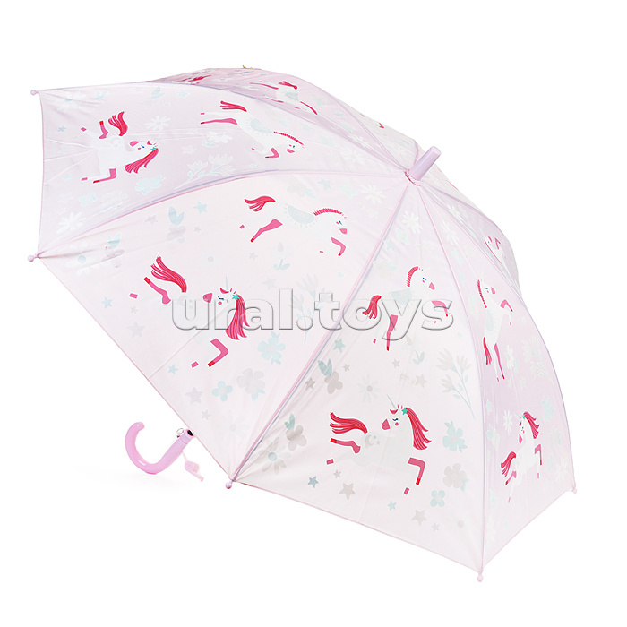 Зонт детский "Сказочный единорог" (55см.) с проявлением цвета