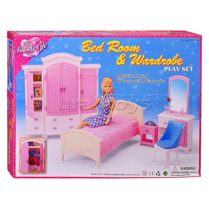 Набор мебели для кукол "Спальная комната" в коробке