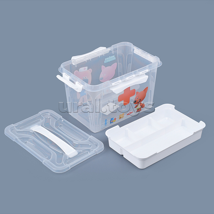 Коробка для аптечки со вставкой и декором Ми-ми-мишки, 290х190х180мм, 6,65Л (Белый)