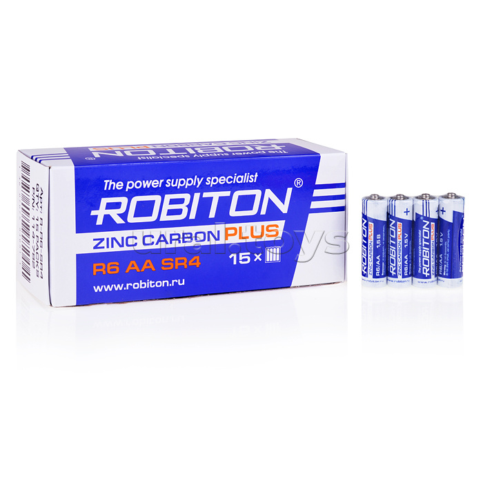 Батарейки солевые ROBITON Plus R-R6-SP4 R6 SR4 (60шт.)