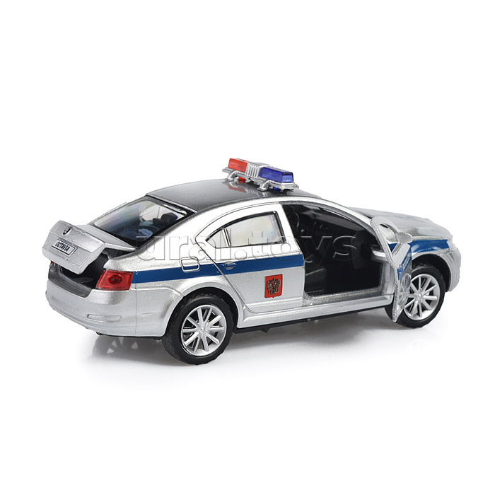 Машина металл Nissan X-Trail Полиция, 12см, (свет+звук) инерц. в коробке