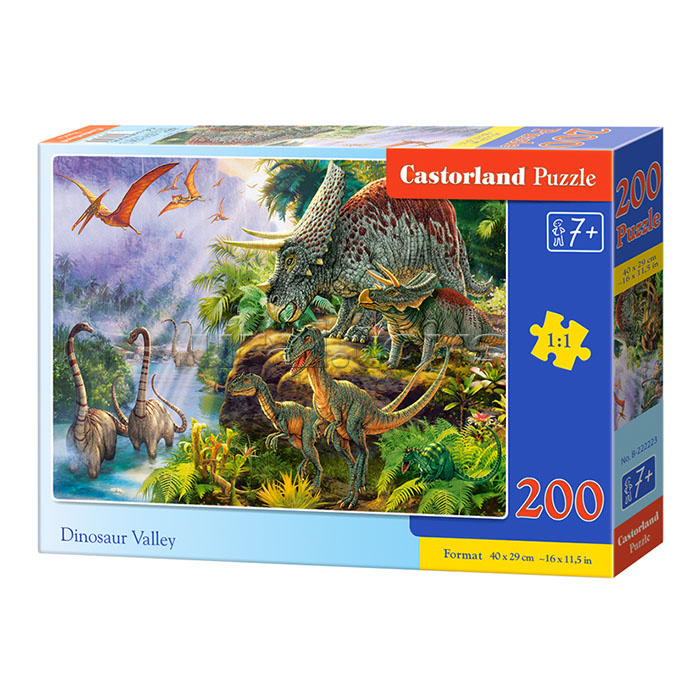 Пазлы 200 "Долина динозавров" Premium