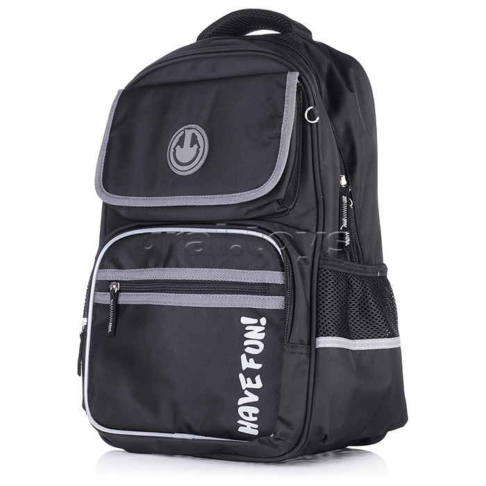 Рюкзак школьный "Смайл" (30х42,5х15,5 см, полиэстер, резиновая нашивка, шелкография)