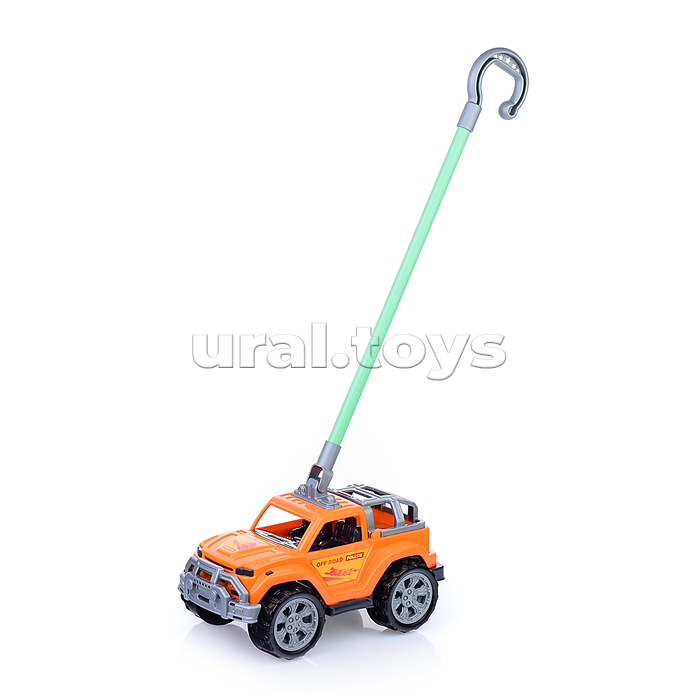Автомобиль-каталка "Легионер" с ручкой (оранжевый)