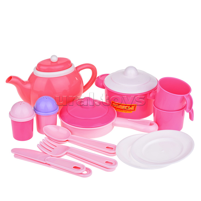 Набор детской посуды "Настенька" на 2 персоны (18 элементов) (в сеточке)