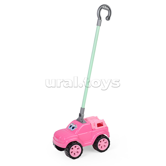 Автомобиль-каталка "Боби" с ручкой (розовый)
