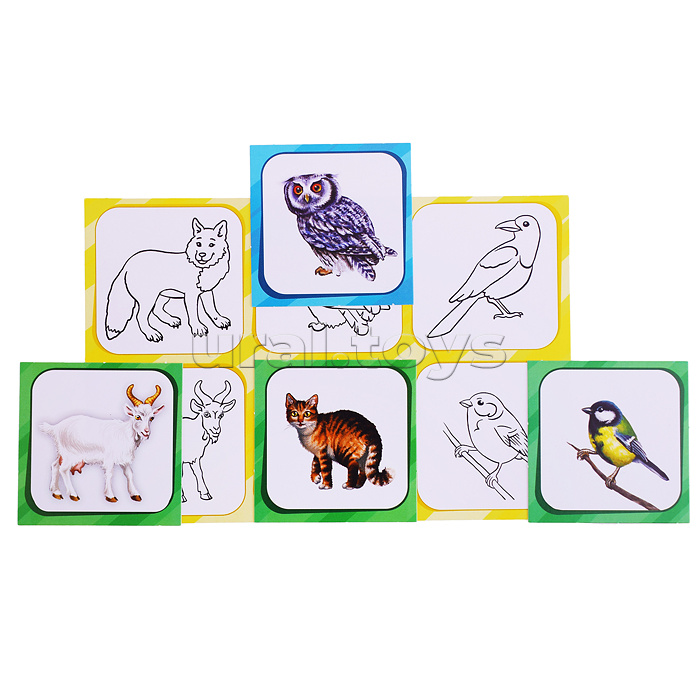 Лото малышам. Птицы, животные. Новая игра развивающая для детей из бумаги и картона