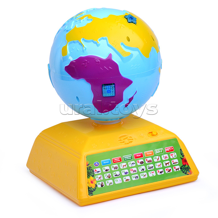 Говорящий глобус с планшетом "Азбука животных" (150 фактов, звуков, свет, на бат.) в коробке