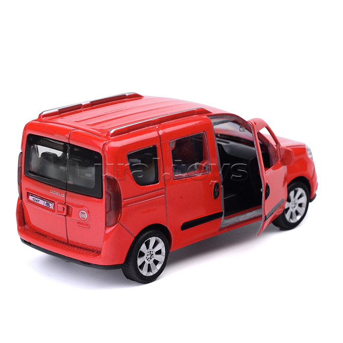 Машина металл Fiat Doblo 12 см, (откр. двери, багаж, красный) инерц, в коробке