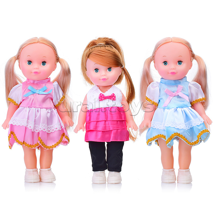 Кукла "Радочка" в розовом платье с голубым бантиком, в пакете
