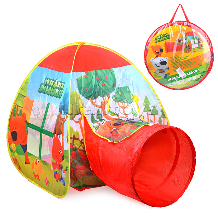 Палатка детская игровая "Ми-Ми-Мишки с тоннелем, 87x95x95,46x100см, в сумке
