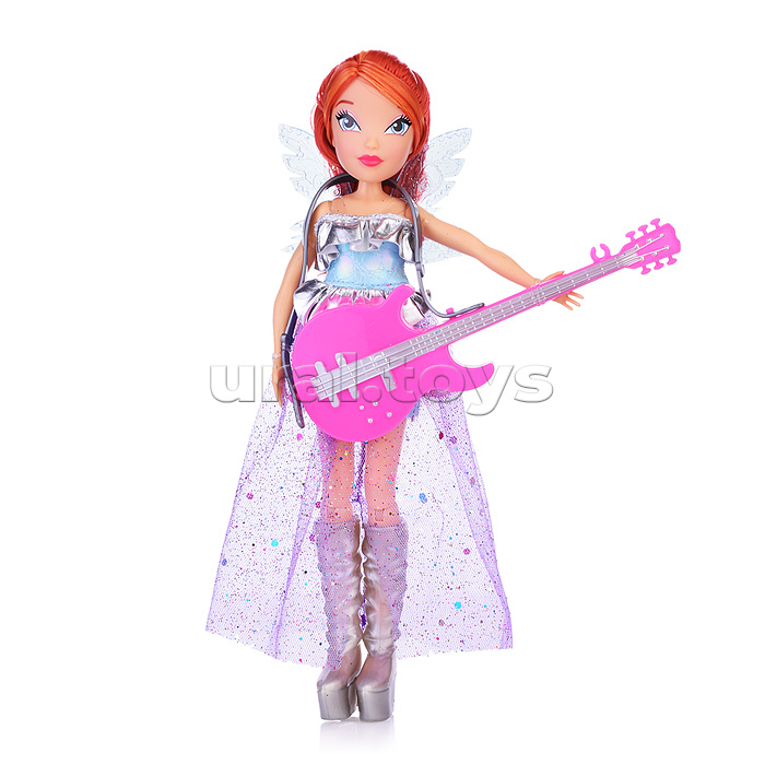 Шарнирная кукла Winx Club "Rock" Блум с крыльями и аксессуарами (4 шт.), 24 см
