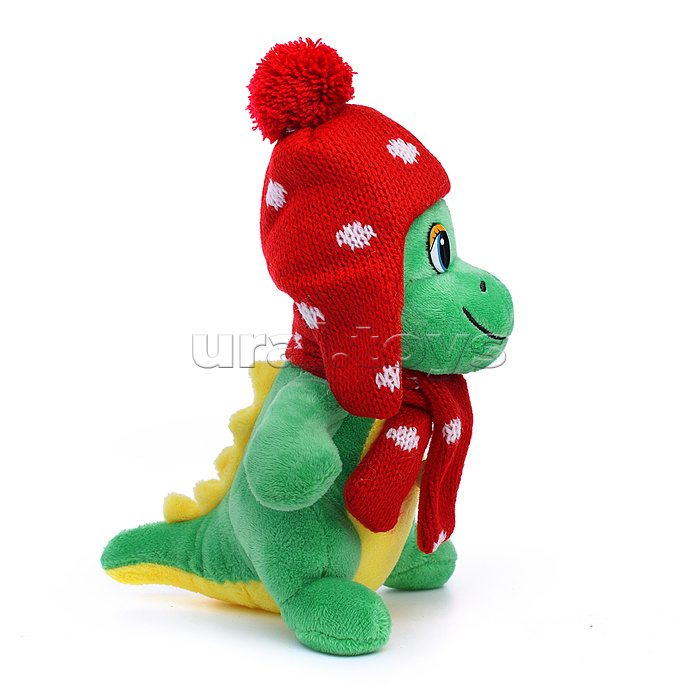 Мягкая игрушка "Дракон" в красной шапочке 15 см.