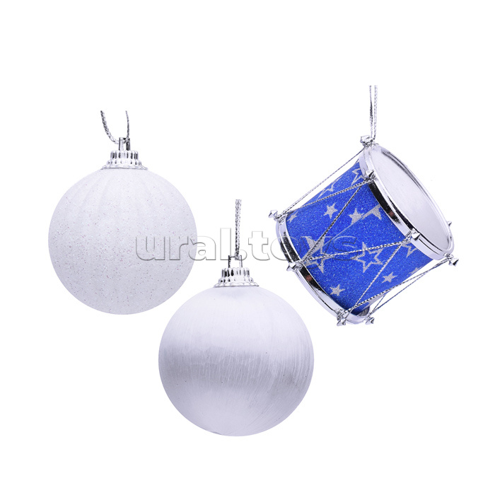 Набор новогодних украшений "Метелица" белые и голубые (5см*20шт)