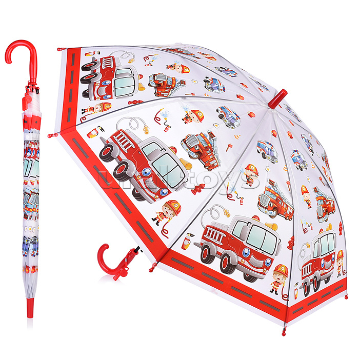 Зонт детский "Пожарная машина" 50 см
