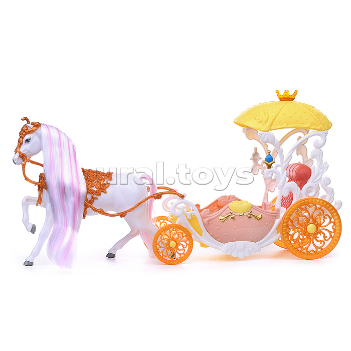 Карета "Розовое настроение" с лошадкой, в коробке