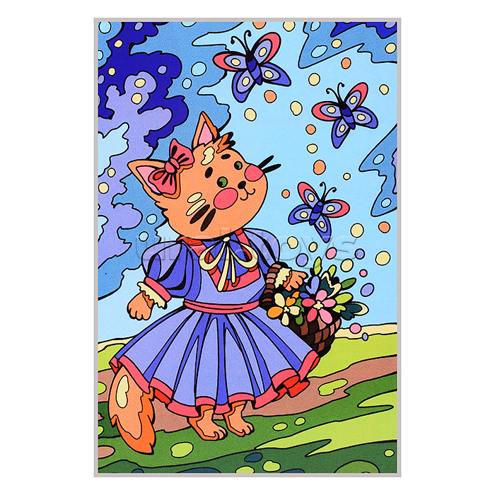 Картина по номерам для малышей Волшебные истории "Романтичная кошечка"