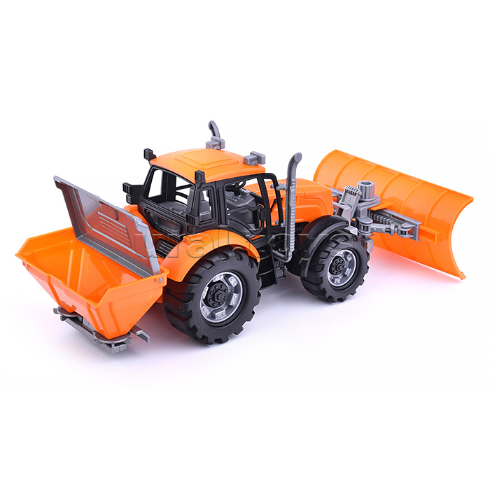 Трактор "Прогресс" снегоуборочный инерционный (оранжевый) (в коробке)