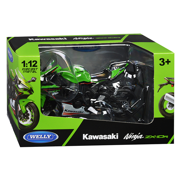 Мотоцикл 1:12 Kawasaki Ninja ZX-10R, зеленый