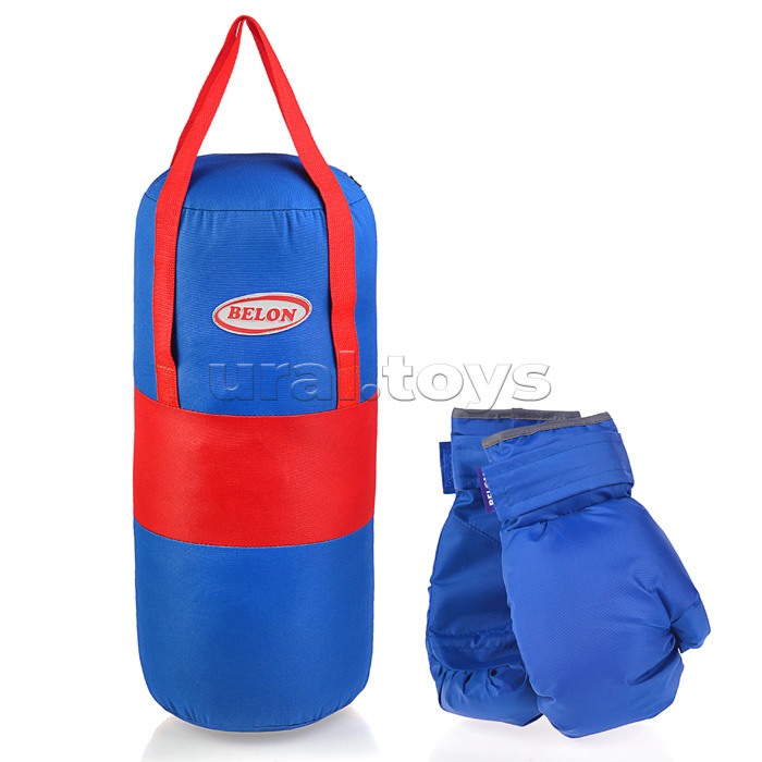 Набор для бокса: груша 50 см х Ø20 см. с перчатками. Цвет красный+синий, ткань "Оксфорд"