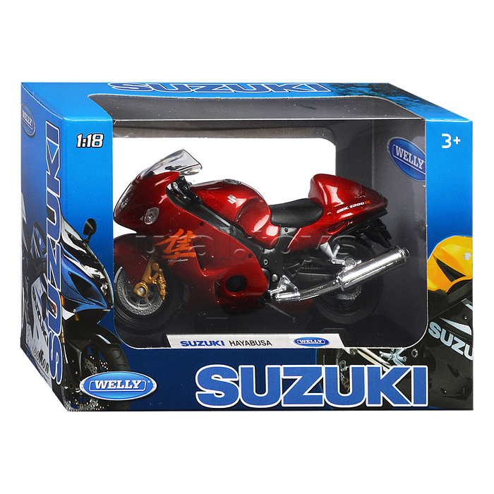 Мотоцикл 1:18 Suzuki Hayabusa, красный