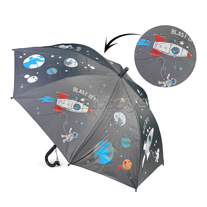 Зонт детский "Космос" (55см.) с проявлением цвета