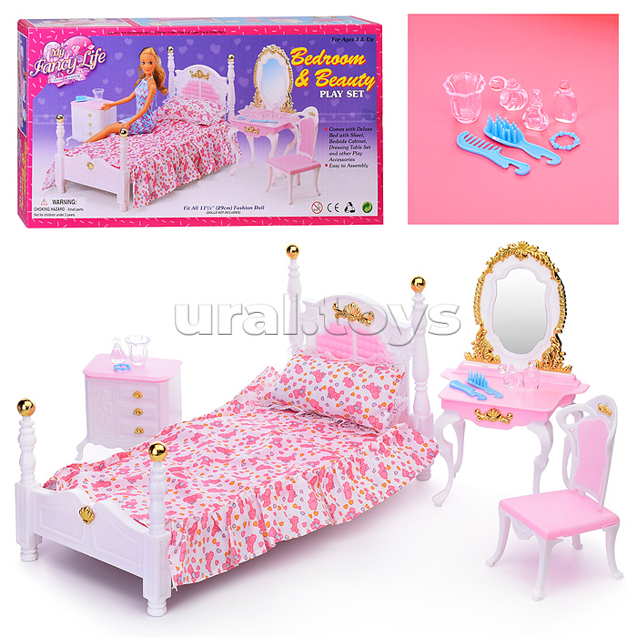 Набор мебели для кукол "Спальня" в коробке