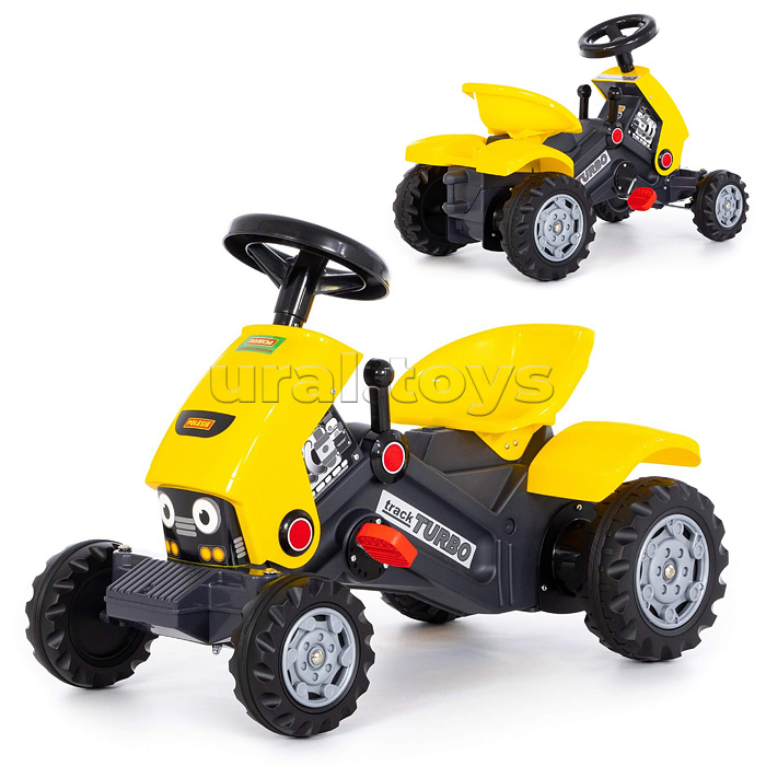 Каталка-трактор с педалями "Turbo-2" (жёлтая)